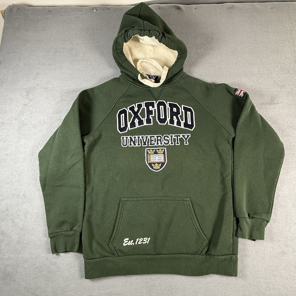 Oxford University Green Sweatshirt Hoodie Crest Logo Pullover‎ Size Medium